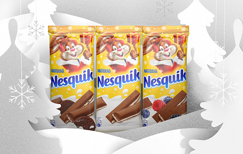 Новогодний Nesquik®: дизайн упаковки шоколада