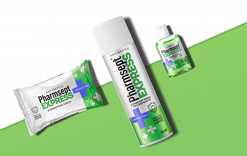Pharmsept Express: дизайн упаковки для бренда антисептических средств