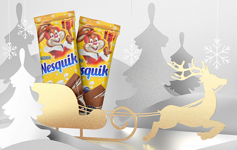 Новогодний Nesquik®: дизайн упаковки шоколада